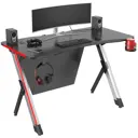Стол Cactus CS-GTX-AL-CARBON-RED 120x76.4x60 см МДФ цвет черный