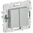 Выключатель проходной встраиваемый Iek Skandy SK-V22-0-10-K23 2 клавиши цвет серебряный