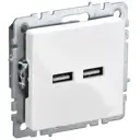 Розетка USB встраиваемая Iek Brite BR-U21-D31-K01 цвет белый