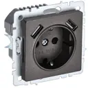 Розетка USB встраиваемая Iek Brite BR-R14-16-U21-D21-K45 с заземлением цвет бронза