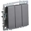 Выключатель встраиваемый Iek Brite BR-V30-0-10-K46 3 клавиши цвет сталь