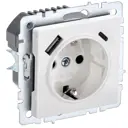 Розетка USB встраиваемая Iek Brite BR-R14-16-U22-018-K01 с заземлением цвет белый