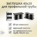 Заглушка Элимет 40x20 мм для профильной трубы 10 шт черная