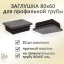 Заглушка Элимет 80x60 мм для профильной трубы 10 шт черная