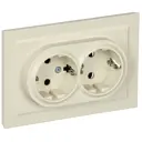 Розетка двойная встраиваемая Iek Brite BR-R21-16-K10-F с заземлением цвет бежевый