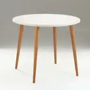 Кухонный стол круглый Клик Мебель D900 90x90 см ЛДСП цвет белый
