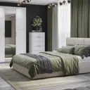 Комод Трия Стелла 6 ящиков 60x43x122 см ЛДСП цвет белый xолст/белый жемчуг