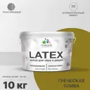 Краска для деревянных окон и дверей Malare Latex антисептическая быстросохнущая без запаха полуглянцевая цвет греческая олива 10 кг