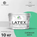 Краска для деревянных окон и дверей Malare Latex Окна_двери_г_263 антисептическая быстросохнущая без запаха полуглянцевая цвет снежная мята 10 кг