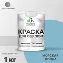 Краска для OSB дерева минеральных поверхностей Malare Wood быстросохнущая полуглянцевая цвет морская волна 1 кг