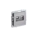 Розетка компьютерная встраиваемая Iek Brite BR-K20-2-K46 RJ45 Cat 6 цвет сталь