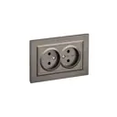 Розетка двойная встраиваемая Iek Brite BR-R20-10-K45-F цвет бронза