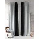 Комплект штор на ленте At Home Рикао блэкаут 150x270 см цвет серый/черный AT213135