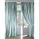 Комплект штор на ленте Helga Рондвирс репс 220x320 см цвет белый/зеленый HH981252