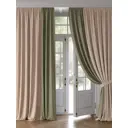 Комплект штор на ленте Helga Пенквил репс 220x320 см цвет бежевый/зеленый HH981196