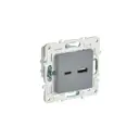 Розетка USB встраиваемая Iek Skandy SK-U22-018-K03 цвет серый