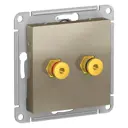 Розетка аудио двойная встраиваемая Systeme electric AtlasDesign ATN000587 цвет шампань