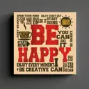 Картина без рамки Postermarket Be happy 40x40 см