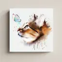 Картина без рамки Postermarket Кот и бабочка 40x40 см