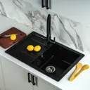 Мойка для кухни из искусственного камня Wisent WB27-14 Мрамор Черно-золотой 510x760
