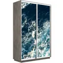 Шкаф-купе фотопечать Мебельная Компания Е1 2 дверный 240x140x60 см 7 полок ЛДСП цвет бетон ef1015_140240_bt