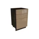 Напольный шкаф МС Валерия 3 ящика 50x81.60x47.80 см фасад капучино МДФ каркас дуб ЛДСП Сурская мебель