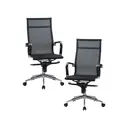 Комплект офисных кресел 2 шт Dobrin Carter 68x115x68 см ткань цвет черный