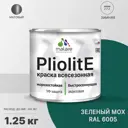 Краска-эмаль фасадная всесезонная Malare Pliolite FastCorr по дереву бетону быстросохнущая цвет RAL 6005 зелёный мох матовая 1.25 кг