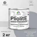 Краска-эмаль фасадная всесезонная Malare Pliolite FastCorr по дереву бетону быстросохнущая цвет RAL 7004 сигнальный серый глянцевая 2 кг