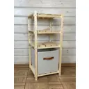 Стеллаж деревянный Ёлки-палки 40x87x34 см нагрузка до 10 кг массив сосны цвет сосна