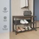 Подставка для обуви No Name Лофт с сидением 70x55x30 см 3 полки ЛДСП цвет венге