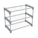 Подставка для обуви Sheffilton Sht-Sr8-P 59.50x48.50x31 см 3 полки металл и пластик цвет серый/темно-серый
