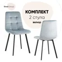 Комплект кухонных стульев Стул груп V chilly 2 шт 45х86х56 см велюр цвет серый/голубой
