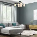 Люстра на штанге Escada Madison 1151/6p 6 ламп 12 м² цвет черный