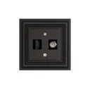 Розетка TV и HDMI встраиваемая Liregus Retro 29-238 цвет черный