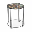 Журнальный столик круглый Sheffilton 36.3x36.3x45 см ночной цветок/черный муар