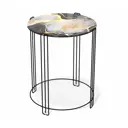 Журнальный столик круглый Sheffilton 36.3x36.3x45 см черный алмаз/черный муар