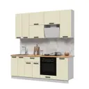 Кухонный гарнитур высокий Дсв мебель Ройс со столешницей 26 мм 220x231x60 см ЛДСП цвет серый/ванильный