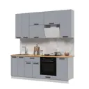 Кухонный гарнитур высокий Дсв мебель Ройс со столешницей 26 мм 220x231x60 см ЛДСП цвет серый