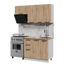 Кухонный гарнитур Дсв мебель Лофт без столешницы 160x217x51.6 см ЛДСП цвет серый/дуб цикорий