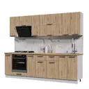 Кухонный гарнитур Дсв мебель Лофт без столешницы 260x217x51.6 см ЛДСП цвет серый/дуб цикорий