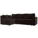 Диван Лига Диванов Мансберг 112533L 230x90x141 см вельвет цвет коричневый