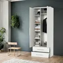Шкаф распашной Шарм-Дизайн Мелодия МКЯ-22 90x220x45 см ЛДСП цвет белый