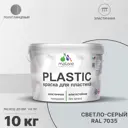 Краска для пластика пенопласта подоконников сайдинга Malare PlastiC Latex быстросохнущая полуглянцевая светло-серый 10 кг