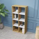 Стеллаж Velardy Cubic Line 68.8x136x32 см ЛДСП цвет белый/дуб крафт золотой