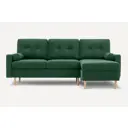Раскладной диван Divan.ru Динс угловой 142x90x60 см велюр цвет зелёный