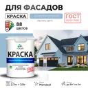 Краска фасадная Malare Professional Prof_фсдГОСТ_17 для дерева камня и кирпича УФ-стойкая быстросохнущая матовая цвет акварельно-голубой 2.7 л