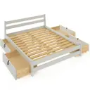 Кровать двуспльная Solarius Мишка усиленная 4 выкатных ящика 150x80x210 см реечное основание сосна цвет платиновый