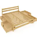 Кровать двуспльная Solarius Мишка усиленная 4 выкатных ящика 130x80x210 см реечное основание сосна цвет светло-бежевый