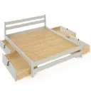 Кровать двуспльная Solarius Мишка усиленная 4 выкатных ящика 150x80x210 см сплошное основание сосна цвет платиновый